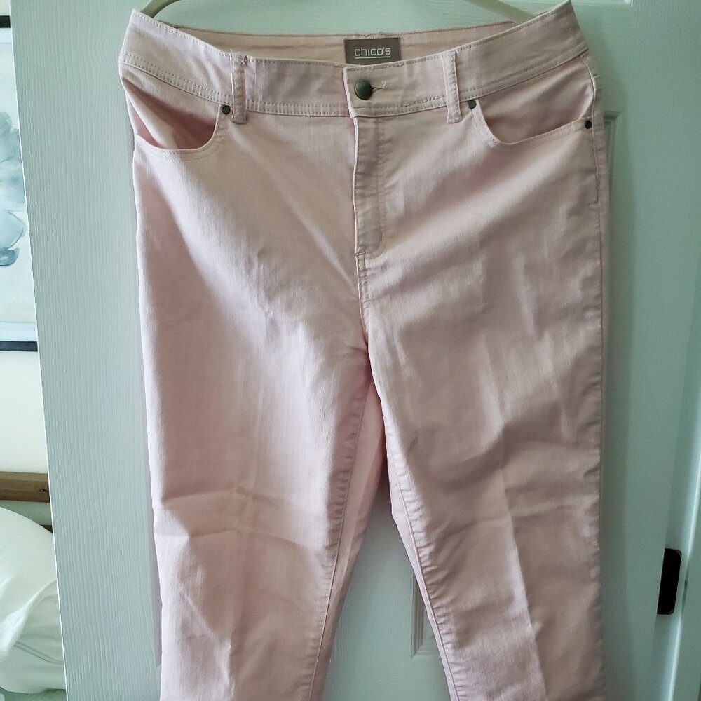 long light pink light denim pants